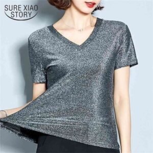 Summer women blouses short sleeve blouse blusas mujer de moda plus size tops s and 4147 50 210506