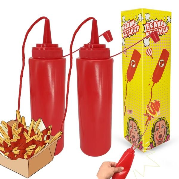 Stress Relief Scare Prop Realistic Salad Dressing Squeeze Bottle Prank Tomato Sauce Toy