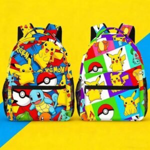 Pikachu Backpack Anime Print School Bookbag Lightweight Travel Backpack with Mesh Pockets L260715J81T