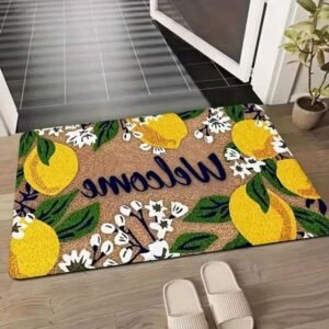 Lemon VIKAMA Floral Welcome Doormat Cute Durable Non-Slip Mat for Entryway Laundry Room Kitchen Bathroom Bedroom Door D260608