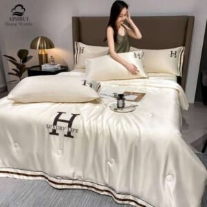 Washed Air Conditioning Nordic Ins Cool Quilt, Single Ice Silk, Double Thin, Throw Blanket, Luxury Bedding, Summer, 1Pc 26H0320