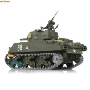 US Stock 24G Heng Long 1/16 Scale 70 Upgraded M4A3 Sherman RTR RC Tank 3898 Metal Tracks Radio Control Panzer Car Vehicle Gift Y2606186UJT