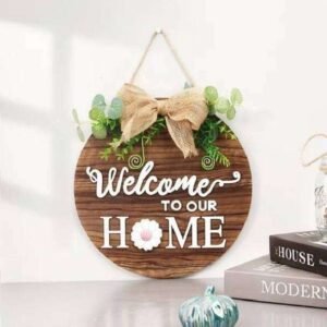 Christmas Decoration Christmas Decorations Welcome Sign For Front Door decor Decor Interchangeable Round Wood Hanging Cards Home Decoration And Party Su h