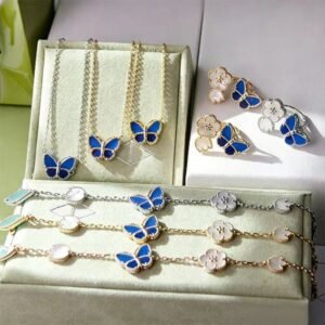 Brand Clover Necklace Bracelet Ring Set Fashionable Women's Designer Bracelet High Quality 18K Gold Luxury Jewelry Festival Gift