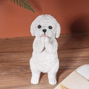 Cute Little Dog Standing Statue Creative Resin Animal Decorative Ornament Home Bedroom Living Room Outdoor Decoration Display 251215