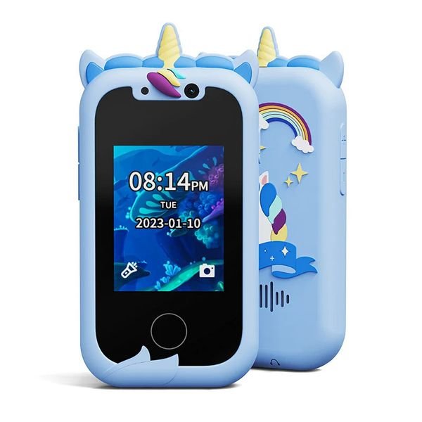 Kids Smart Phone Toys for Girls Unicorns Gifts 2.8 inch Touchscreen Dual Camera Music Player Learn Toys Christmas Birthday Gift L26922