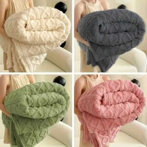 Solid Color Thickened Wide Striped Multifunctional Blanket Can Be Used As Bed Sheet Cover Nap Blanket Z260829