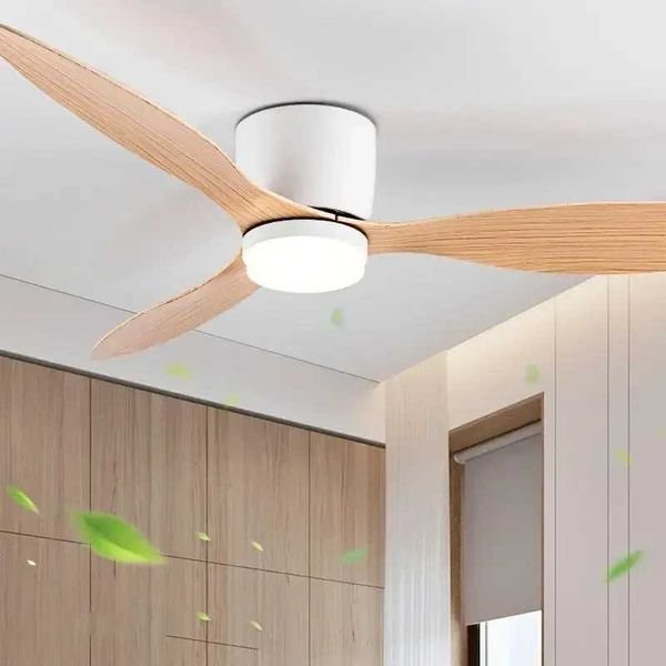 Modern LED ceiling fan without light low floor attic remote control fan CC motor synchronous fan with light 6-speed 20CM Z250220