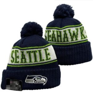 Men Knitted Seahawks Cuffed Pom 2025 super bowl Champions Bobble Hats Sport Knit Hat Striped Sideline Wool Warm BasEball Beanies Cap For Women a10