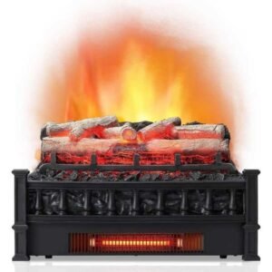 20 Electric Fireplace Log Set Heater with Adjustable Temperature and Overheating Protection Realistic Birch Wood Ember Bed Infr X251203