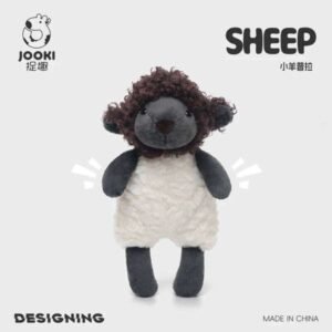 Cute Cartoon Curly Sheep Plush Toy Adorable Black-Faced Lamb Stuffed Ultra Soft Fluffy Wool Plushie Gift Kids Animal Love H260305