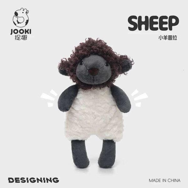 Cute Cartoon Curly Sheep Plush Toy Adorable Black-Faced Lamb Stuffed Ultra Soft Fluffy Wool Plushie Gift Kids Animal Love H260305