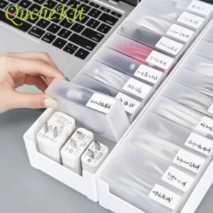 105 Grids Desktop Wire Cable Organizer Box Frosted Plastic Data Line Storage Container USB Jewelry Home Organization 240125