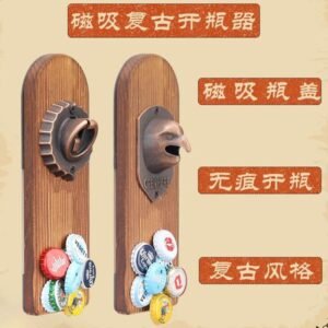 1Pcs Creativity Eagle Cap Wooden Vintage Wall Bottle Opener Wall Magnet Glass Bottle Cap Opener Home Decoration 240823