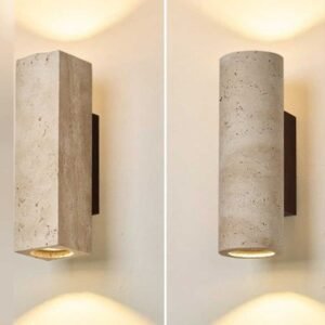 Quality Nordic High Travertine Wall Lamp Natural Stone Sconce E27 LED for Bedroom Living Room Hallway Corridor Light S260601