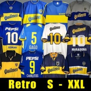 84 95 96 97 98 Boca Juniors Retro Soccer Jersey Maradona Caniggia RIQUELME 2002 Football Shirts Maillot Camiseta de Futbol 99 00 01 02 03 04 05 06 1981 Boca jersey
