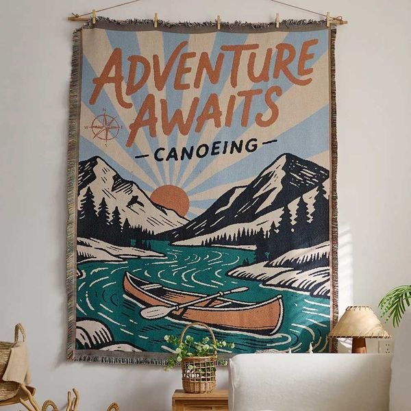 Multiple Styles Cartoon Letter Sofa Blanket Outdoor Camping Mat Tapestry for Home Decoration Bedspread Beach Towel Dropshipping L2681