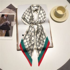 Fashion Designer Luxury Printed Letter Silk Women's Handbag Scarf 40 Colours Size 147X13 5cm