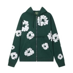 Designer Denim Hoodie Jackets Pants Winter Spring Cotton Vintage Luxury Green Zip Up Hoodies Womens Mens Sweatpants Sweater