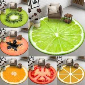 Fresh VIKAMA Fruit Rug Noise-Reducing Non-Slip Living Room Sofa Coffee Table Mat Bathroom Toilet Rug Home Decor D260608