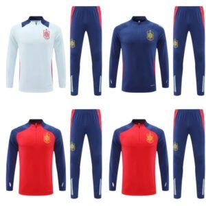 Espana Lamine Yamal Kids Football Tracksuit 2024 25 Spain Men Soccer Training wear kit Chandal Entrenamiento Survetement Espagne Tuta Calcio Foot Trainingsanzug