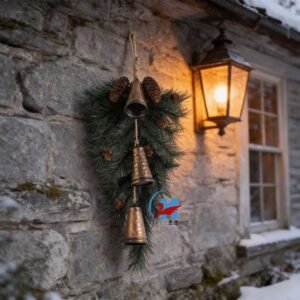 Norfolk pine needle wreath cedar soft pine needle Christmas pine needle large bell hanging upside down T260919