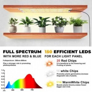 4 Pack Grow LightUltraThinP anelG rowL ightsF orI ndoorP lants600L EDsG rowL ightsF orU nderC abinetP lantS unlikeS pectrumG rowL ampW ith3 612HTim er6Di H2607201