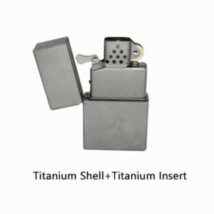 Full Titanium shell Lighter with ZORRO Titanium Insert Vintage liquid fuel petrol lighter Cigarette accessories Cool outdoor EDCL260522