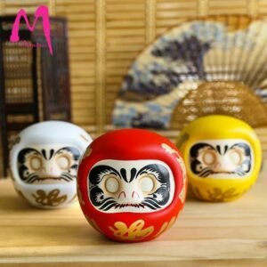 4 Inch Japanese Ceramic Daruma Doll Lucky Cat Fortune Ornament Money Box Office Tabletop Feng Shui Craft Home Decoration Gifts 261008