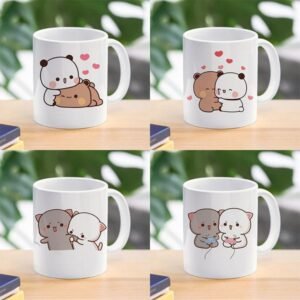 Panda Bear Bubu Dudu Coffee Milk Cup Mocha Cat Panda Bear Couple Christmas Mug Kawaii Cups Original Mugs Drinkware 260106