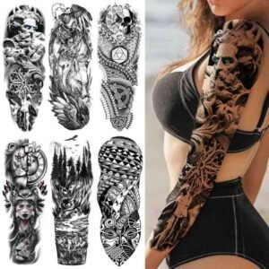 NXY Temporary Tattoo Large Size God s for Women Men Adult Fake Skull Tribal Forest Sticker Sleeve Black Body Art Arm Diy Tatoo 0330