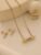 Minimalist Copper-Plated 24k Gold 1set Inlaid Blue Stone Earrings Ring And Necklace Jewelry Set Suitable For Womens Daily Wear H260713