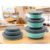 3Pcs Silicone Portable Folding Lunch Box Set with Lid Outdoor Camping Tableware Food Container Foldable Salad Bowl