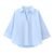 Autumn European and American Loose Collar Curled Wide Sleeve Cotton Blended Buckle Poplin Shirt 251114
