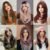 Women's Octagonal bangs wig, gradient long straight hair, full head set, high-quality natural layered wig