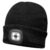Portwest Beanie Hat and USB Rechargeable LED Head Light Black One Size
