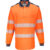 Portwest PW3 Hi Vis Cotton Comfort Polo Long Sleeve Shirt Orange / Navy 4XL