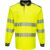 Portwest PW3 Hi Vis Cotton Comfort Polo Long Sleeve Shirt Yellow / Black M