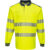 Portwest PW3 Hi Vis Cotton Comfort Polo Long Sleeve Shirt Yellow / Navy XL