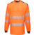 Portwest PW3 Hi Vis Cotton Comfort Long Sleeve T Shirt Orange / Black L