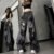 Street Ripped Jeans for High Men and Women in Summer Loose and Slim and Versatile Wide-leg Trousers Washed and Distressed Pants L260804