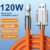 6A 120W 180 degree rotating elbow Micro USB Fast charging Cable For Type-C silica gel Charger Wire Cord