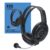Evo Labs HP02 Headset with Mic, USB Powered Plug and Play, 40mm Audio Drivers with Inline volume and Microphone controls, Black