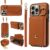 Luxury Crossbody Strap Lanyard Phone Cases For iPhone 16 15 14 Plus 13 12 Pro Max Leather Wallet Protective Case Cover Card Slot Ring Stand Anti Drop