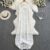 French a22 Hepburn style long summer gentle style short sleeved V-neck waist slimming A-line crochet hollow lace dress