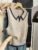 Womens knitted vest with a polo collar n contrast piping decoration soft versatile and easy to wear 260711