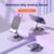 Rotating metal folding phone tablet stand – Lazy person's live video phone holder – Suitable for bedroom, kitchen and living room – iPhone compatible
