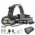 Super bright LED headlamp 4 x T6 + 2 x COB + 2 x Red LED 15000 lumens led headlight 7 lighting modes with batteries charger