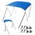 VEVOR 3 Bow Bimini Top Boat Cover, 900D Polyester Canopy with 1″ Aluminum Alloy Frame, Waterproof and Sun Shade, Includes Storage Boot, 2 Support Poles, 4 Straps, 6’L x 46″H x 54″-60″W, Pacific Blue