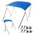 VEVOR 3 Bow Bimini Top Boat Cover, 900D Polyester Canopy with 1″ Aluminum Alloy Frame, Waterproof and Sun Shade, Includes Storage Boot, 2 Support Poles, 4 Straps, 6’L x 46″H x 61″-66″W, Pacific Blue
